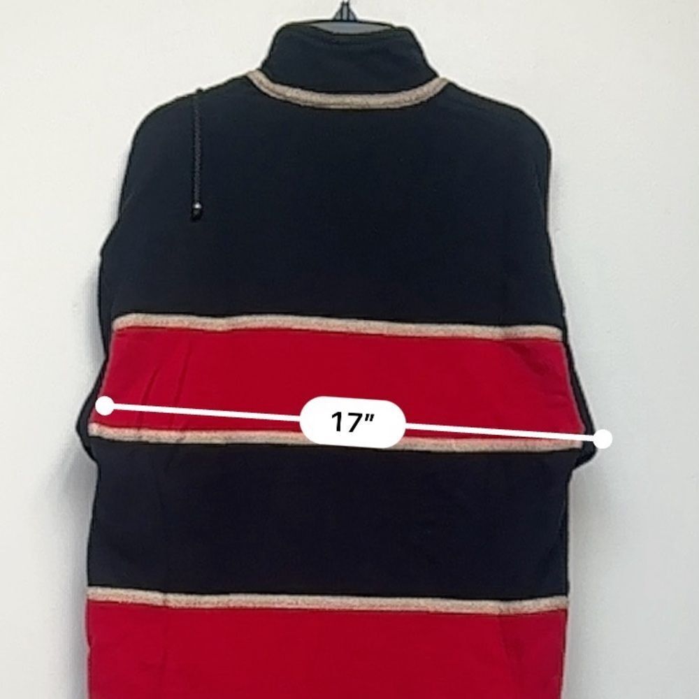 St. John Sport Striped Navy Red Gold Quarter Zip Pullover Sweater Sz P (Petite) - Picture 12 of 13